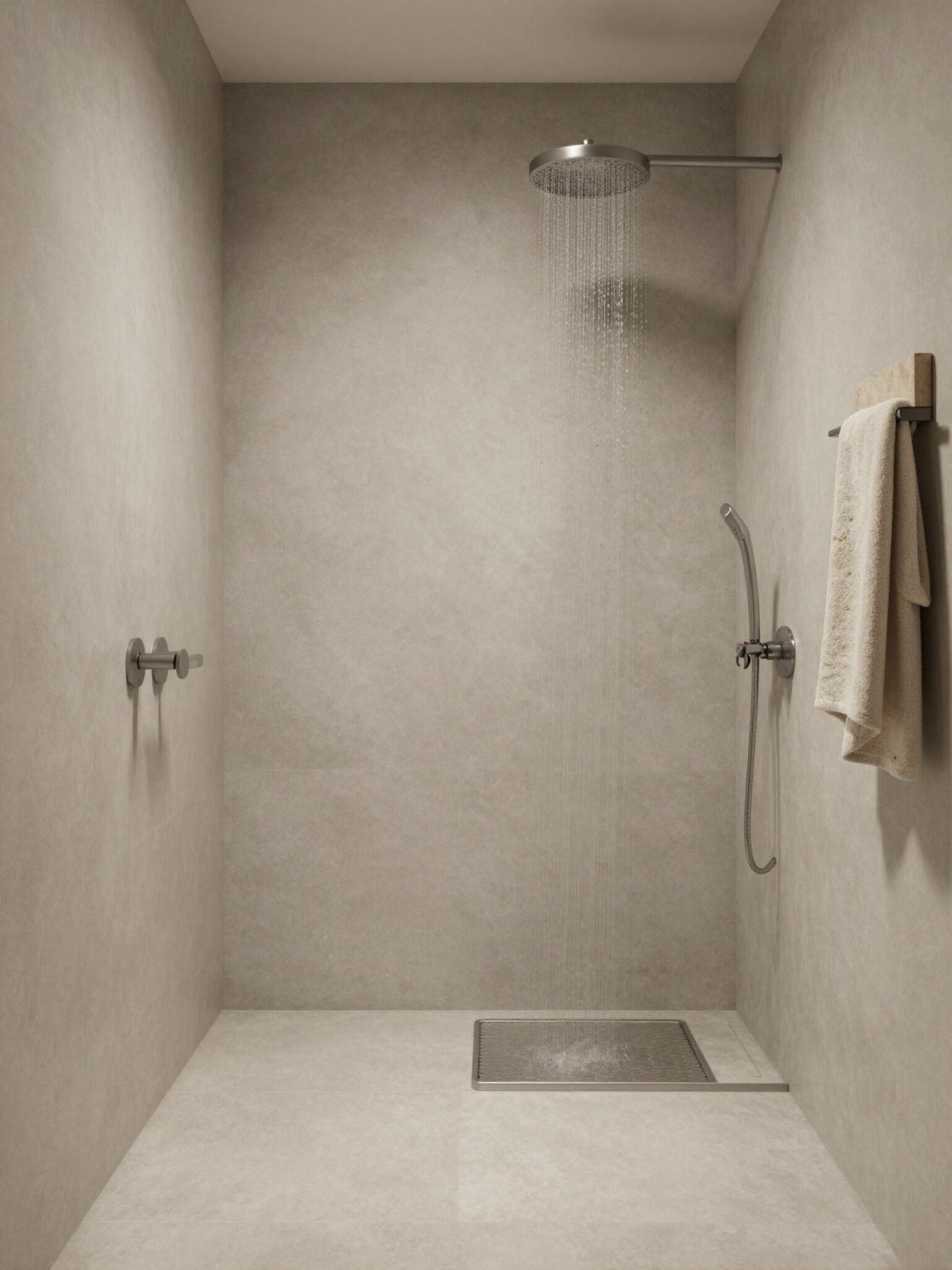 Microcement shower enclosure